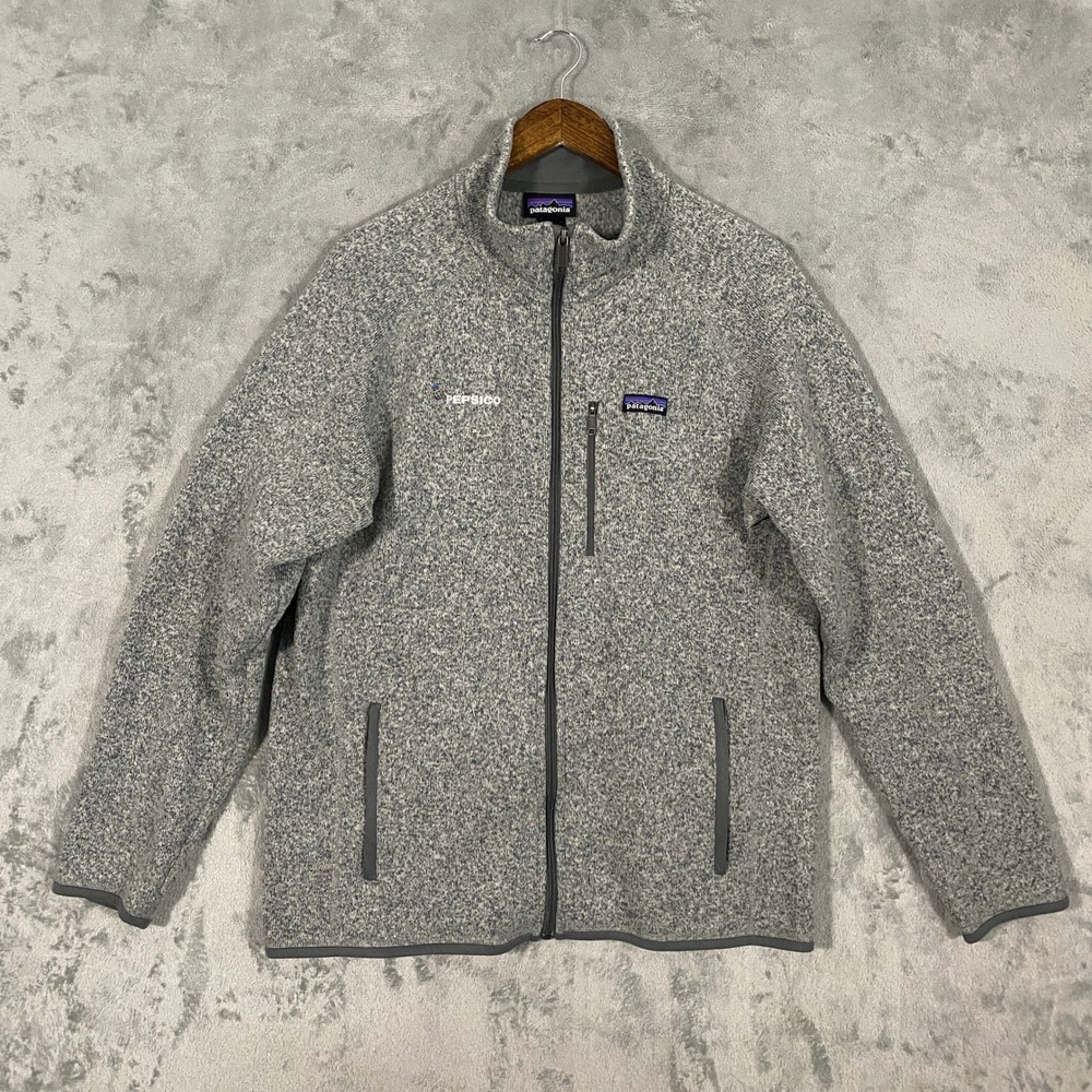 Patagonia Jacket Sz L Gray Better Sweater Full Zip PepsiCo Logo Fleece Gorpcore